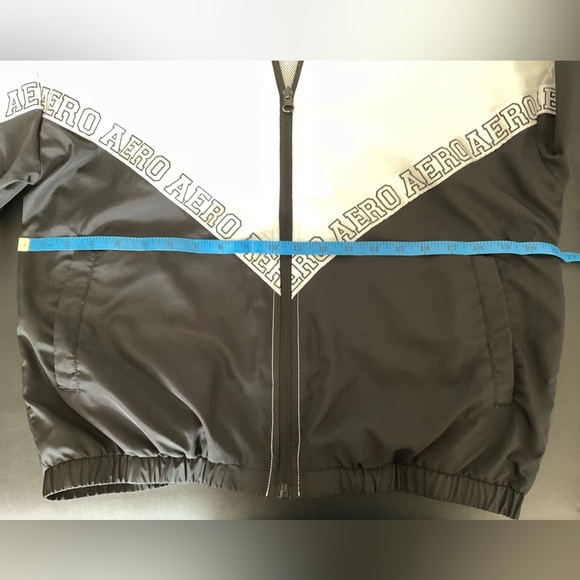 Aeropostale Black and White Windbreaker Jacket - Picture 3 of 5